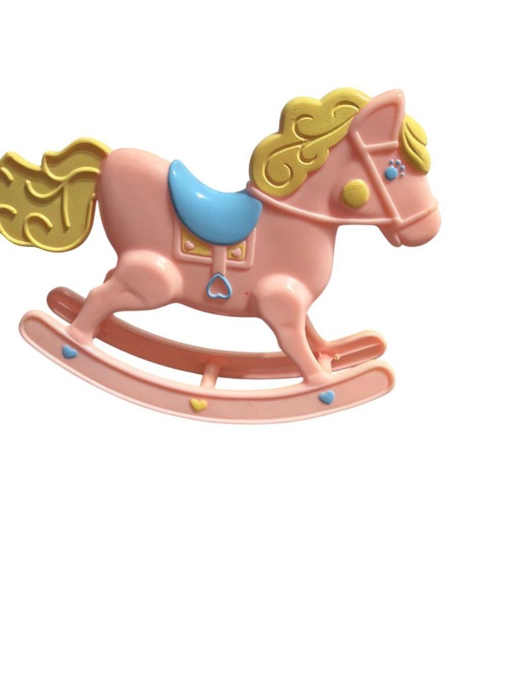 Vintage 1984 Mattel Barbie Pink Rocking Horse Toy Heart Family Estate 6.5" x 4.5
